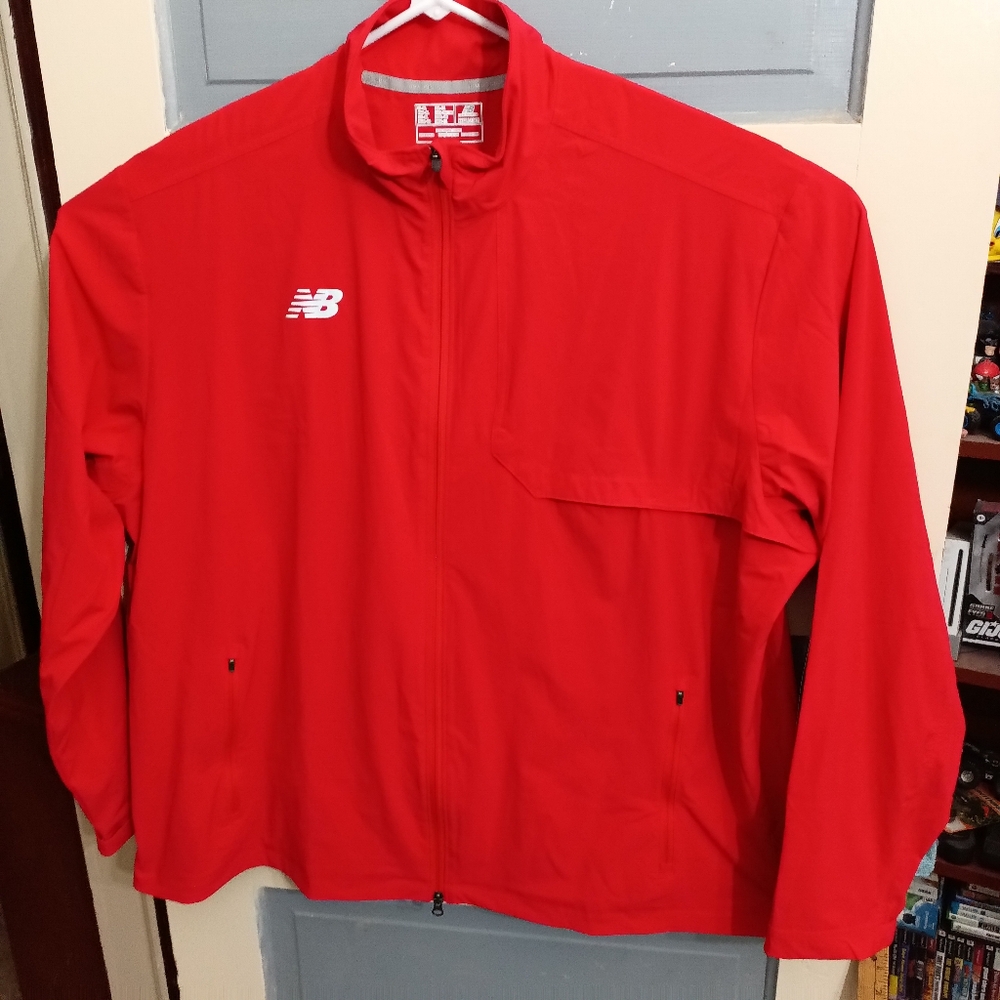 New Balance Dry windbreaker jacket 4XL full zipper vented red WN92